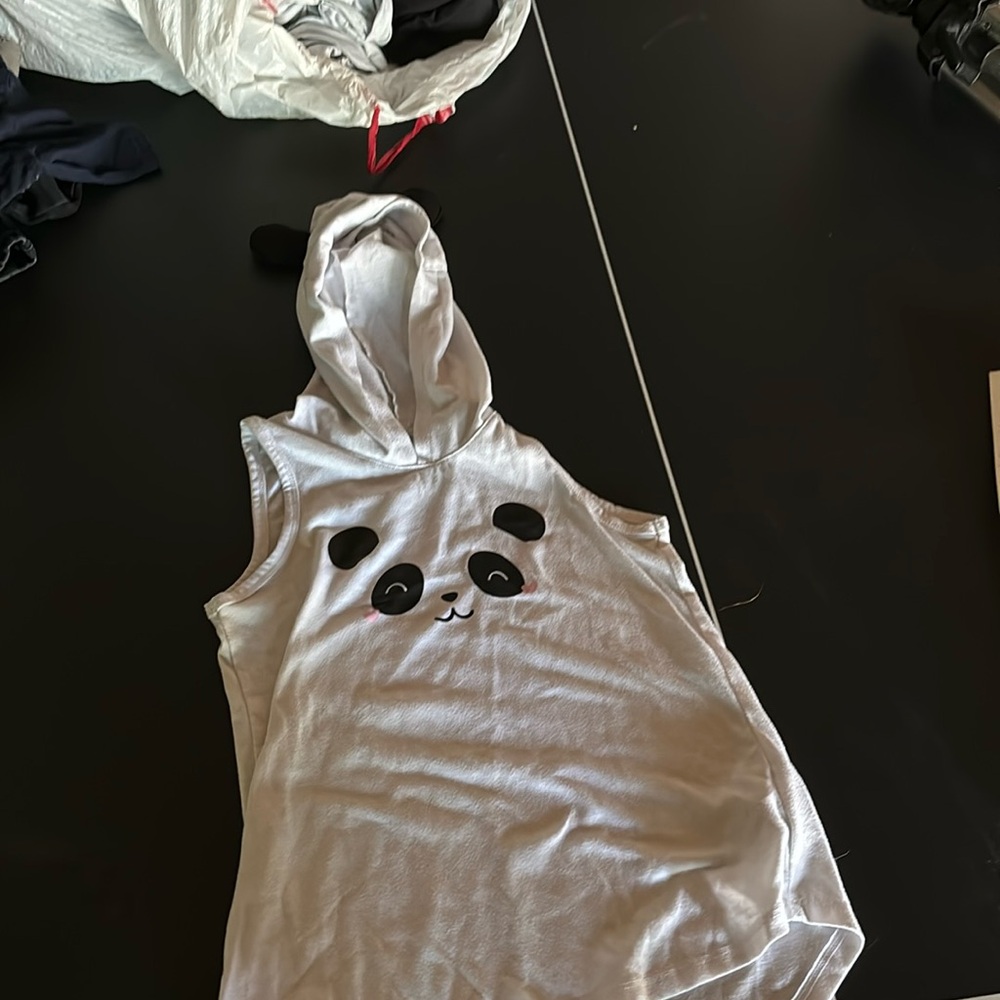 A panda tank top with a hood